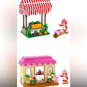 Strawberry Shortcake Snap & Switch Building Sets Bakery and Produce Stand NWT